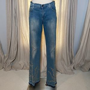 Sharagano Flare Stud Detail Jeans